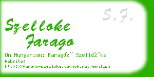 szelloke farago business card